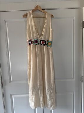 Like NEW Crochet Beach Swim Cover Up | cream and rainbow granny, Beach Cover Up